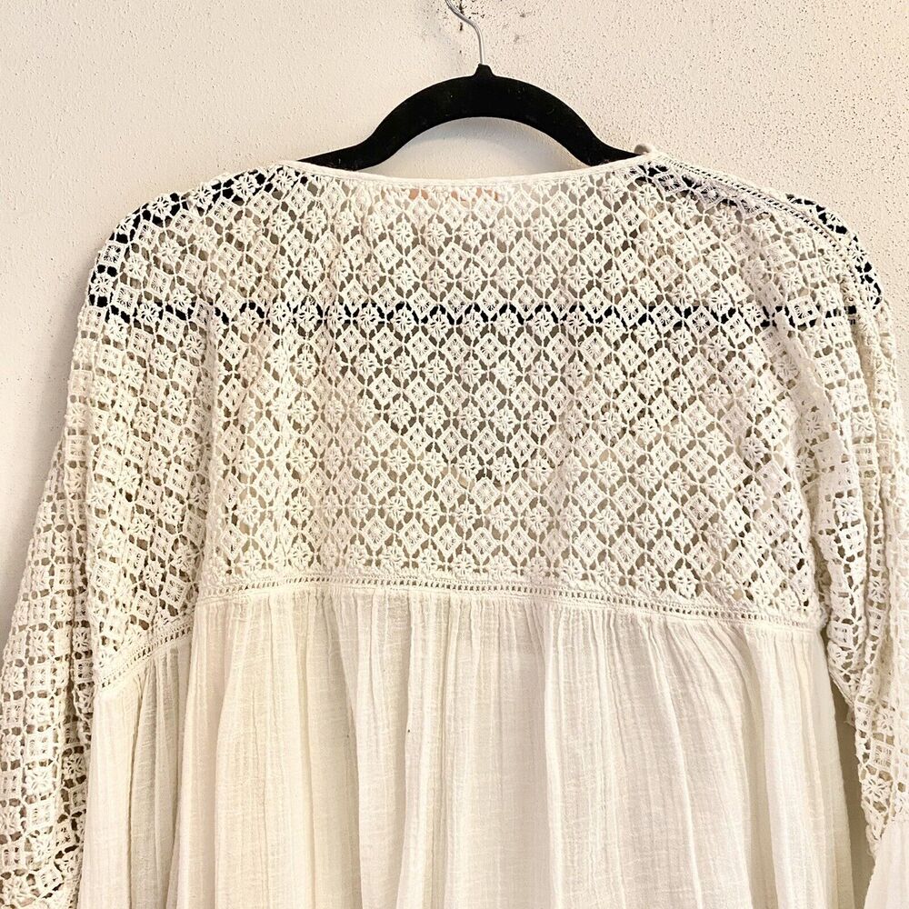Zara Trafaluc Collection Women's Ivory Button Down Lace Blouse Size 8- Two Piece - Picture 9 of 9